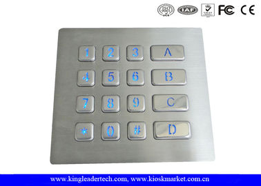 Kasar Backlit Logam Keypad Dengan 16 Tombol untuk Sistem Keamanan Access Control