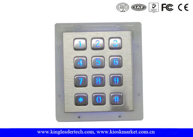 Panel Mount Numeric Backlit Logam Keypad Dengan 12 Illuminated Keys Untuk Access Control System