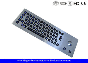 Beli LED Backlight Industri Stainless Steel Keyboard dengan Trackball, 64 Keys online manufacture