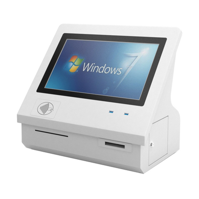 Beli Kiosk Desktop yang elegan dan hemat ruang dengan kandang baja tahan lama, layar sentuh IR tahan vandal dan TFT LCD online manufacture