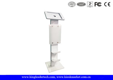 Beli Logo Panel Tablet Kiosk Stand Freestanding Dengan Rak Sepatu online manufacture