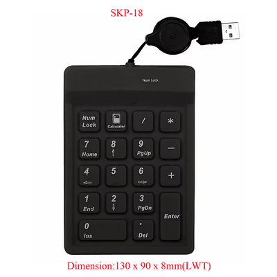 Beli Anti-Virus Disinfeksi Silikon Kedokteran Industri Numerik Keypad Dengan Kabel USB Retractable online manufacture