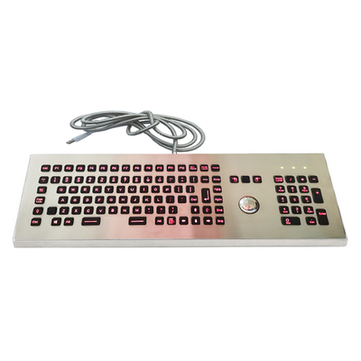 Beli Keyboard Tahan Air, Tahan Vandal, Kokoh Desktop dengan Lampu Latar, dengan Trackball Optik Terintegrasi dan Keypad Numerik online manufacture