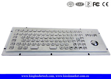 Beli Disikat Logam Kios Stainless Steel Panel Mount Keyboard Dengan Optical Trackball Dan FN Keys online manufacture