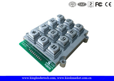 12 Keys Zinc Alloy Metal Keypad With Blue Backlight , vandal proof keypad 9 PIN connector