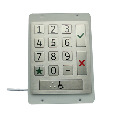 Panelmount Rugged Vandal-buktinya Waterproof 15 Flat Keys Pintu Akses Control Numeric Keypad