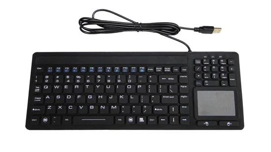 Keyboard Medis Tahan Air IP68 dengan 110 Tombol dan Karet Silikon Antimikroba untuk Lingkungan Industri dan Medis
